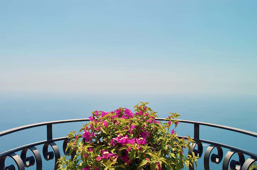 Hostaria Bacco a Furore in Costa d'Amalfi, balcone sul mare
