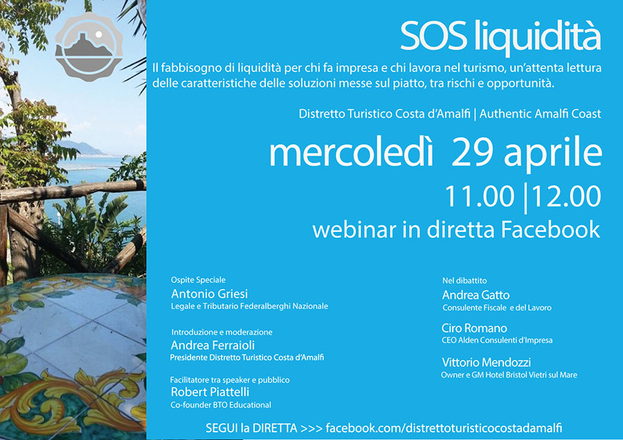 SOS liquidità Distretto Turistico Costa d'Amalfi