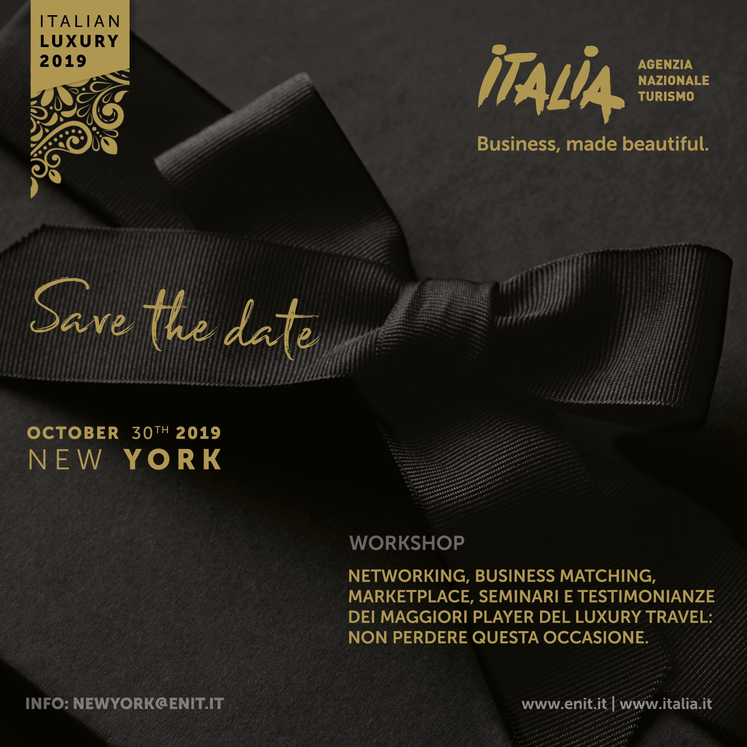 Italian Luxury Workshop ENIT a New York City October 2019